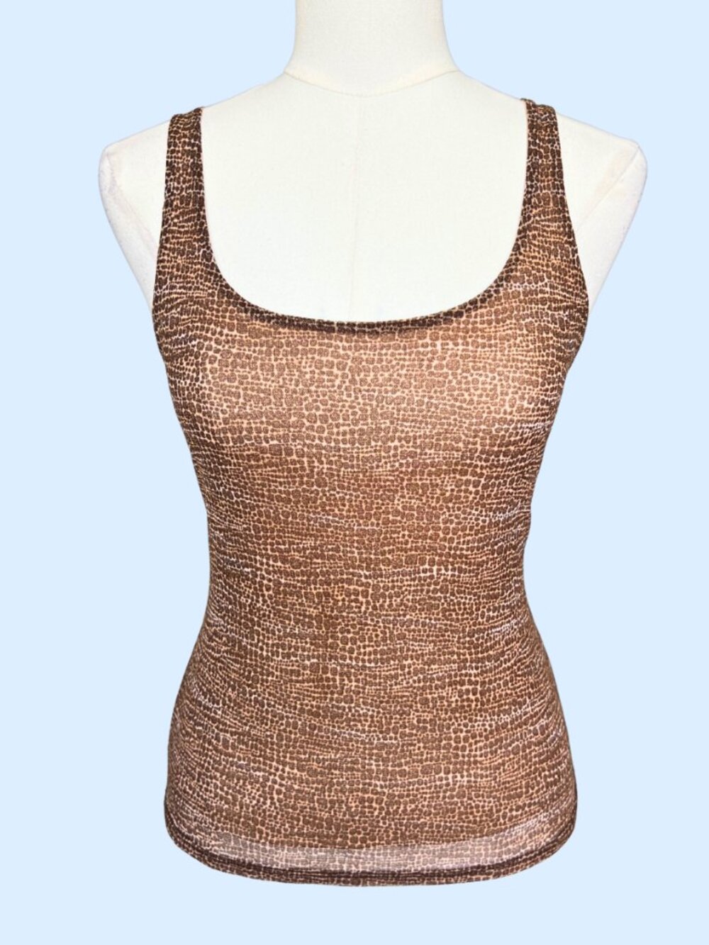 Vintage Y2K New York & Company Brown Snakeskin Print Tank